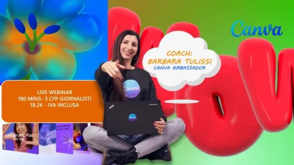 Webinar 19 maggio: Visual Journalism, raccontare le notizie con Canva e AI